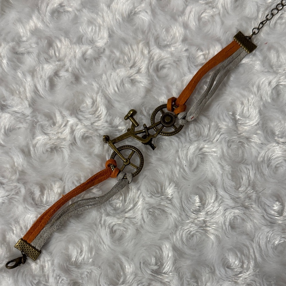 Bicycle bracelet with Orange Straps